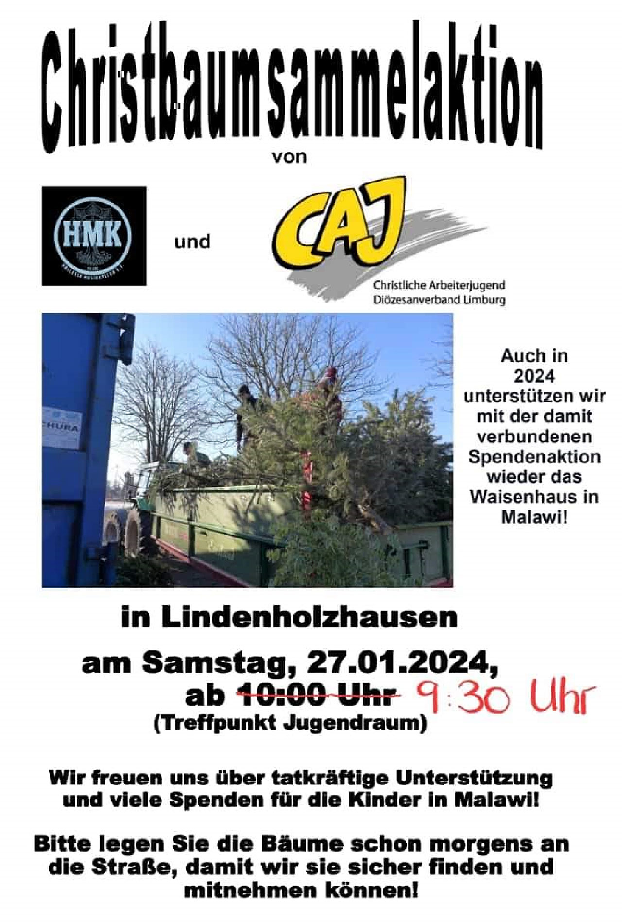 CAJ-Christbaumsammelaktion in Lindenholzhausen