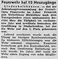 Zeitungsartikel Mitgliederzuwachs 1967 - zum Vergrößern klicken