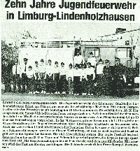 Zeitungsartikel 10 Jahre JF 1985 - zum Vergrößern klicken