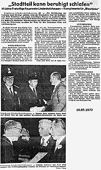 Zeitungsartikel Fest 1973 - zum Vergrößern klicken