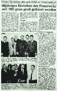 Zeitungsartikel Birkhölzer gibt Kommando ab 1992 - zum Vergrößern klicken