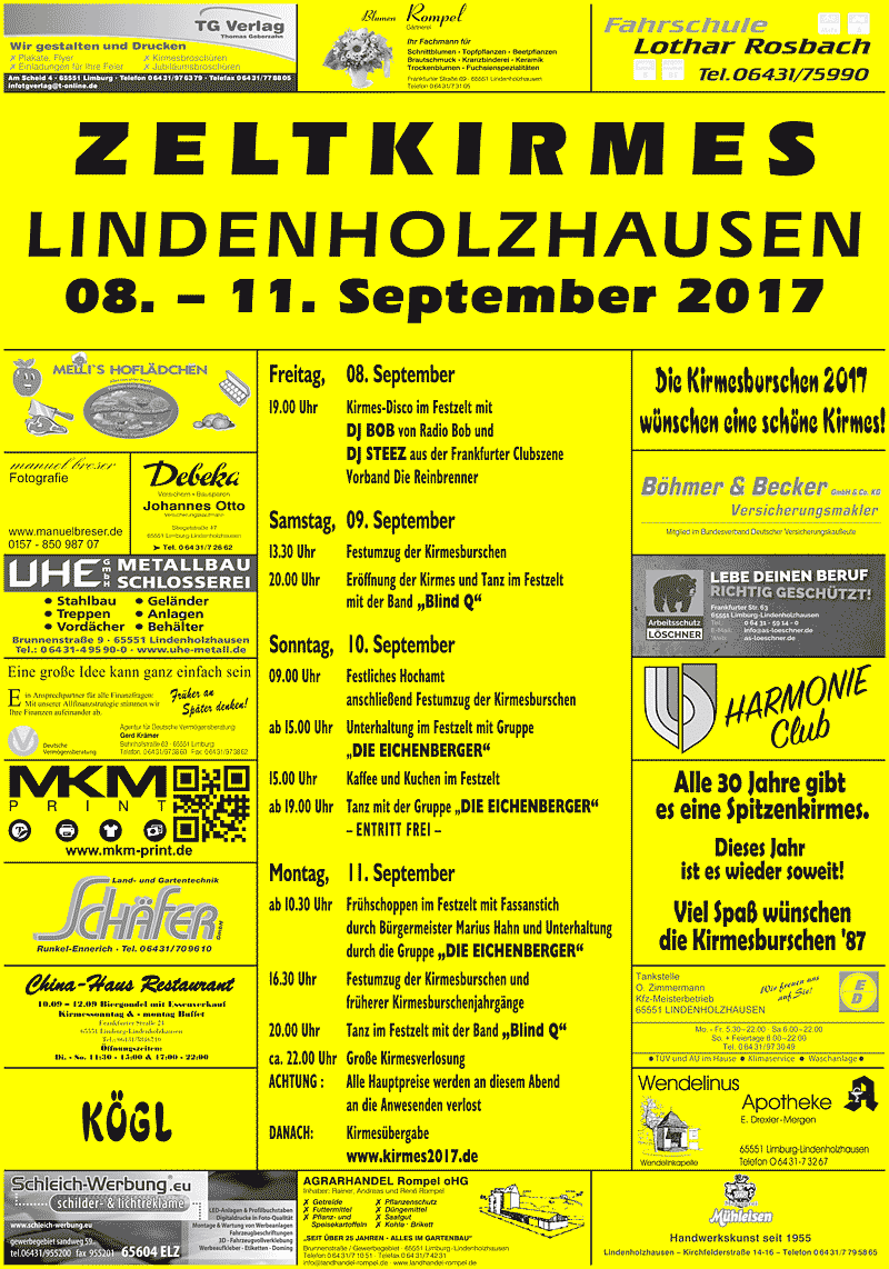 Kirmes Lindenholzhausen Plakat 2017