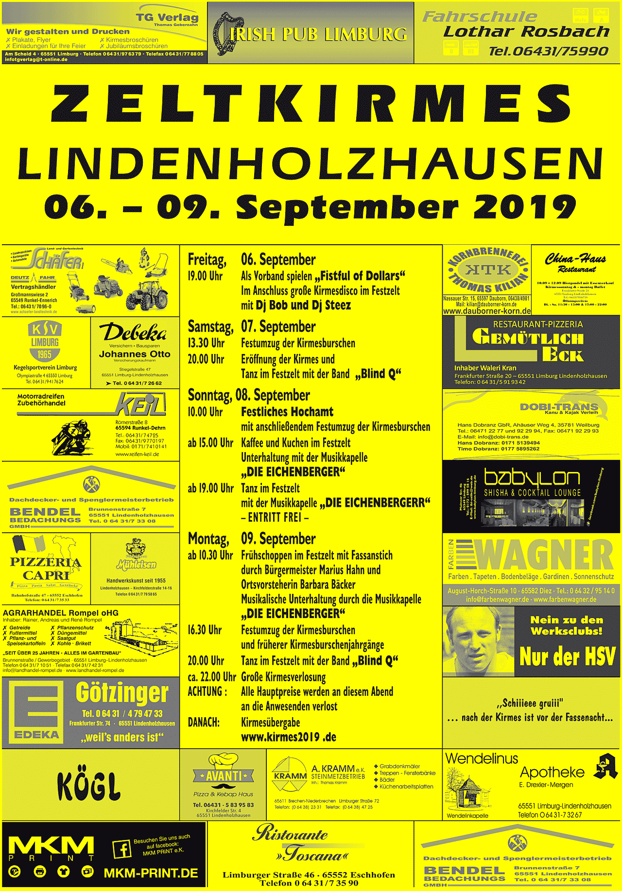 Kirmes Lindenholzhausen Plakat 2019