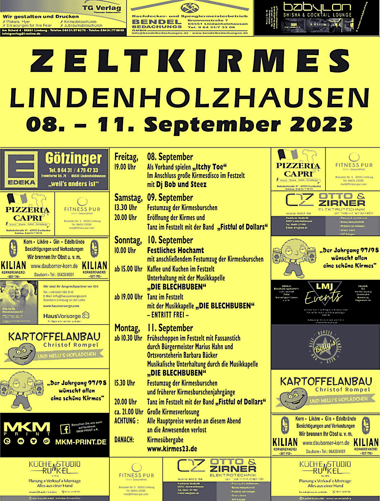 Kirmes Lindenholzhausen Disco 2009 Kirmes Lindenholzhausen Plakat 2023