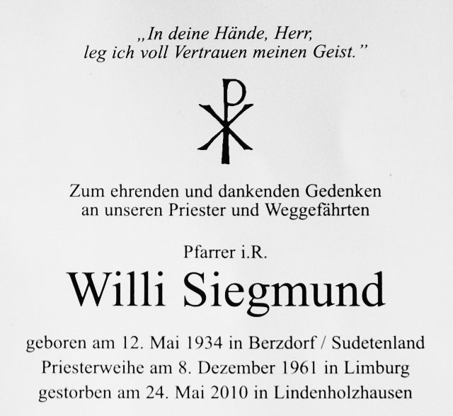 Pfarrer i.R. Willi Siegmund