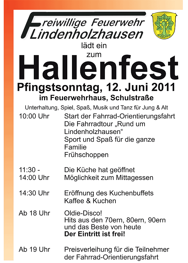 Hallenfest der FF Lindenholzhausen mit Fahrrad-Orientierungsfahrt - 2011