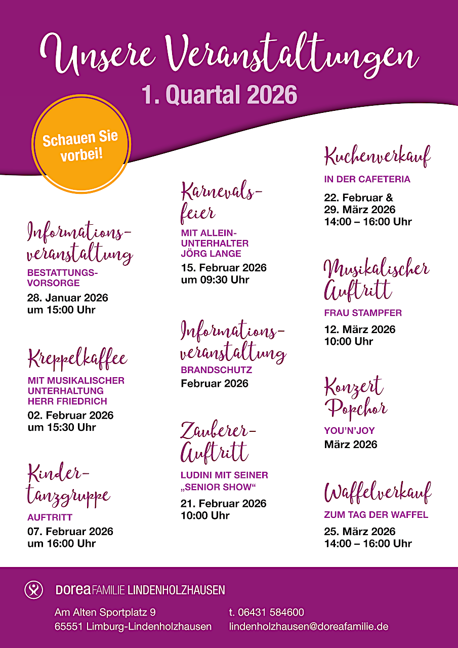 Einladung zu Informationsveranstaltungen