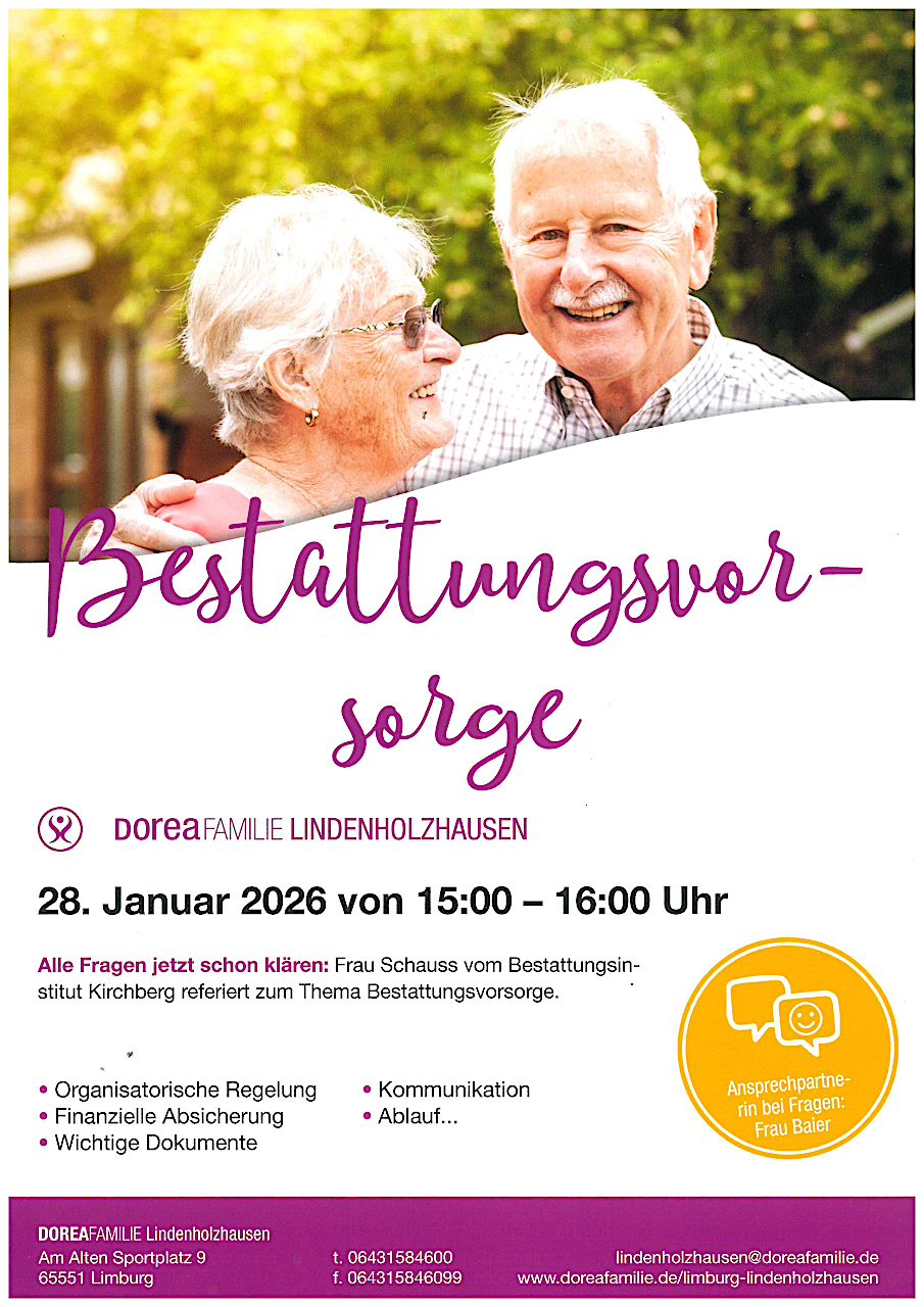 Einladung zur Informationsveranstaltung Bestattungsvorsorge 
